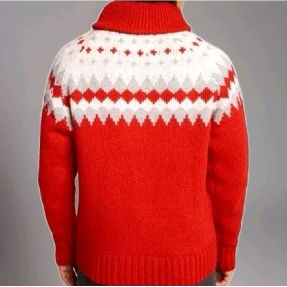 Alpine Design Zip Cardigan Mens Large Red Mountain Peak Wool Blend Sweater NEW - Picture 6 of 15